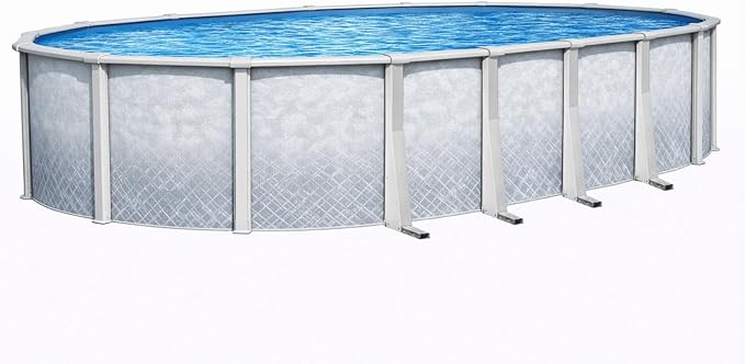 Lake Effect Pools 'Lifestyle' 15 ft x 24 ft Oval Above Ground Swimming Pool | 54 Inch Resin Protected Steel Sided Walls | Bundle Includes: 25 Gauge Overlap Liner & Widemouth Skimmer