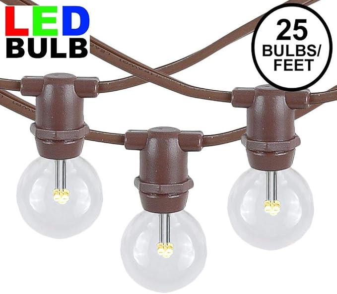 Novelty Lights 25' Warm White LED G30 Globe Outdoor String Lights