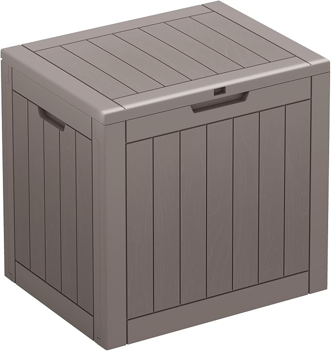 Bifanuo Outdoor Storage Box, 31 Gallon Deck Boxes Waterproof, Resin Storage Cabinet Multi Functional Storage Bench For Gardening Tools, Pool Supplies, Patio Furniture, Lockable