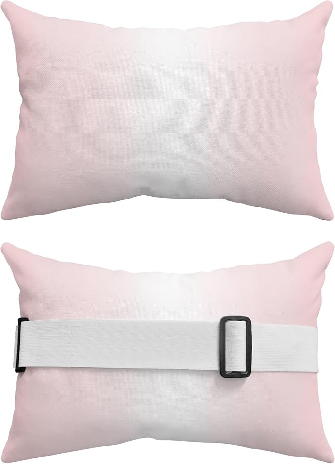 Pack of 2 Outdoor Lumbar Pillow Covers 12x20 Inch, Pink Ombre Waterproof Throw Pillow Covers Set, Aesthetics Modern Abstract Art Gradient Indoor&Outdoor Decorative Cushion Cases for Patio Porch Car