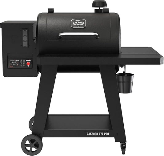 Oakford 875 Pro Pellet Gril with 824 SQ In Cooking Area, Cast Iron Grates, I-Site View Indicator, Heavy Duty Pellet Smoker Grill with Bluetooth Connectivity - 910-0512