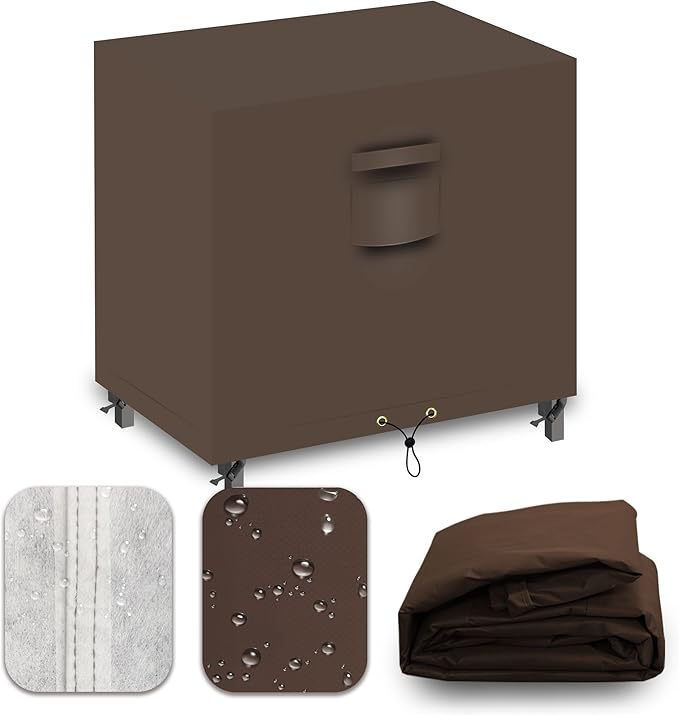 Heavy Duty Patio Furniture Covers Waterproof, 600D Outdoor Furniture Cover Waterproof for Sectional Sofa Couch, Outdoor Dining Table and Chair Set Covers 36''L x 24''W x 35''H, Brown