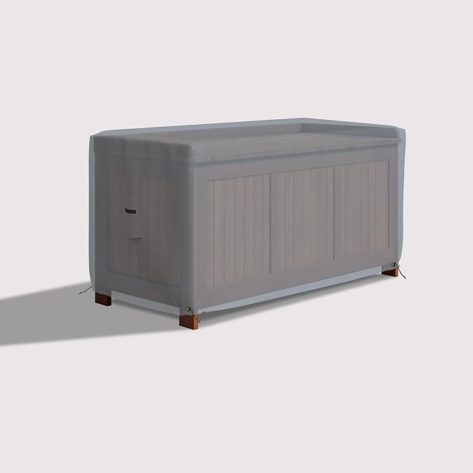 Covers & All Patio Deck Box Cover - Heavy Duty 18 Oz Waterproof Outdoor Yard Cushion Storage Box Protection 100% Weather Resistant with Air Pockets and Drawstring. (52" W X 27" D X 27" H, Grey)
