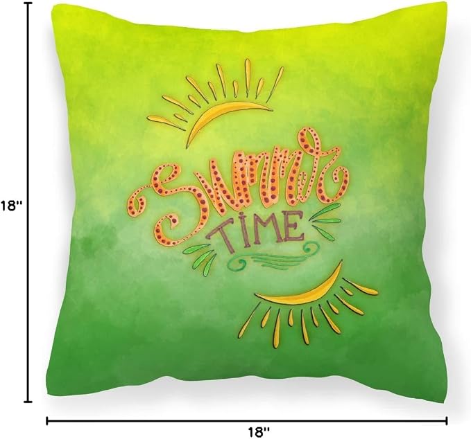 Caroline's Treasures BB7453PW1818 Summer Time Fabric Decorative Pillow Machine Washable, Indoor Outdoor Decorative Pillow for Couch, Bed or Patio, 18Hx18W