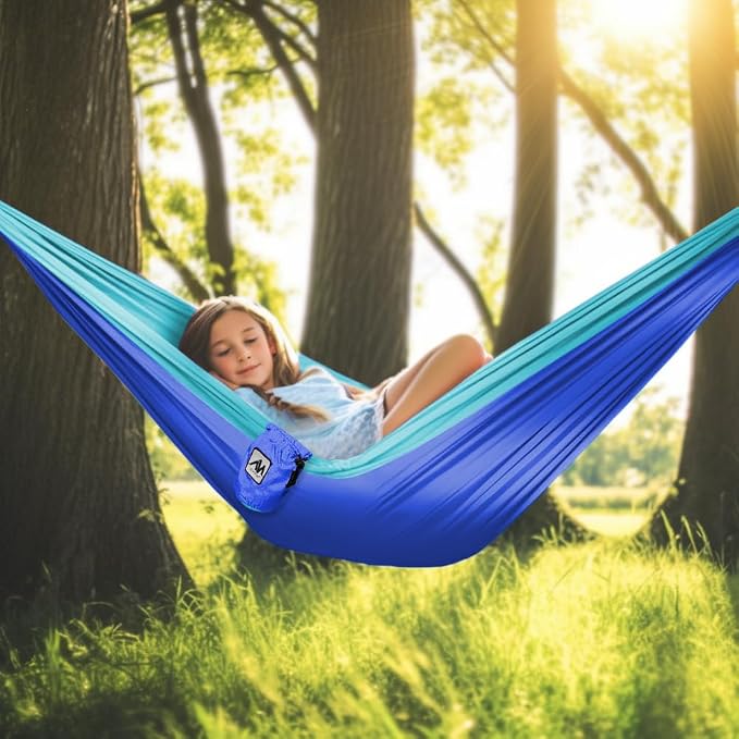 ayamaya Kids Camping Hammock, Small Outdoor Hammock Gifts for Children Girls Boys, Ultralight Kids Camping Gear with Tree Strap & Carabiners,Sling Swing Hammock for Indoor/Outdoor Use