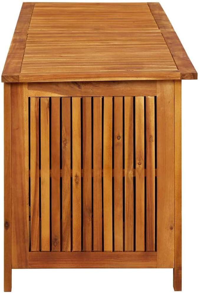 Solid Acacia Wood Storage Box 68.9 x 19.7 x 22.8 Inch, Rectangular Outdoor Deck Container with Waterproof Liner for Garden Patio Backyard Furniture