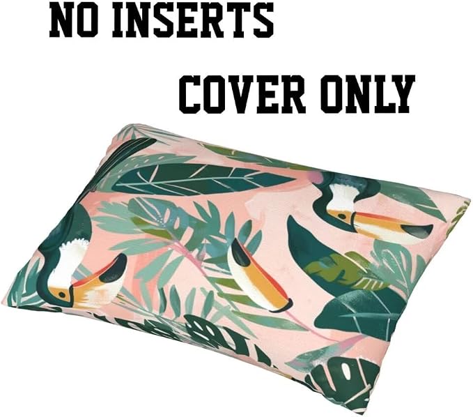 Outdoor Pillows Waterproof Set of 2 Outdoor Pillow Covers 16x24 Inch, Pink Throw Pillows Parrot Pillow Covers, Summer Garden Decorative Pillows Outdoor Pillows for Patio Furniture Car Home Decor-hs308