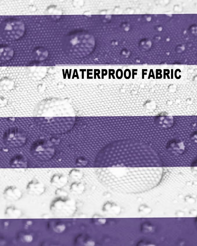 Outdoor Waterproof Pillow Covers for Patio Furniture Purple and White Stripes Decorative Throw Pillow Cover Solid Striped Pillowcases Set of 2 Cushion Case for Sofa Couch Chair 26 x 26 in