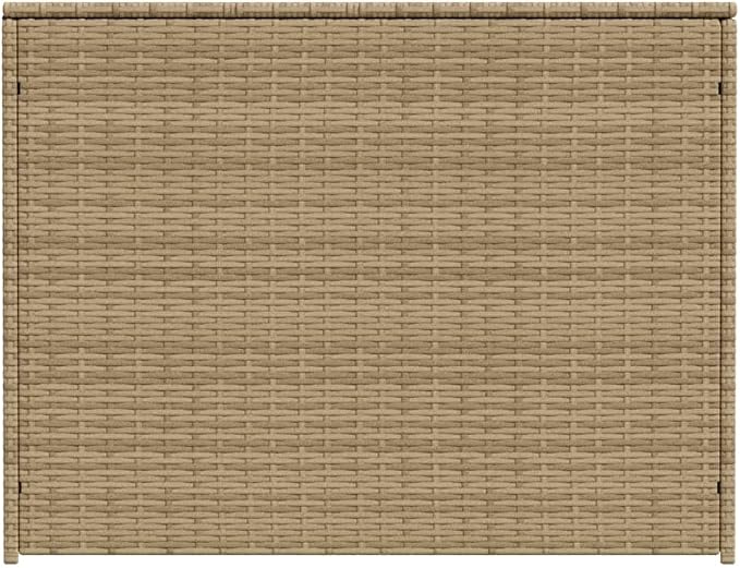 Wicker Outdoor Deck Box, Outdoor Garden Storage Box with Lid, PE Rattan Storage Container for Pillows, Cushions, Gardening Tools, 70.9"x35.4"x27.6" Mix Beige