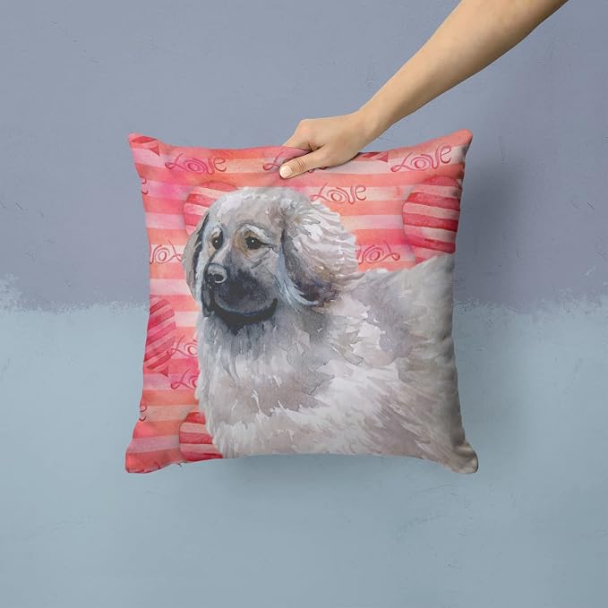 Caroline's Treasures BB9760PW1414 Moscow Watchdog Love Fabric Decorative Pillow, Red Machine Washable, Indoor Outdoor Decorative Pillow for Couch, Bed or Patio, 14Hx14W