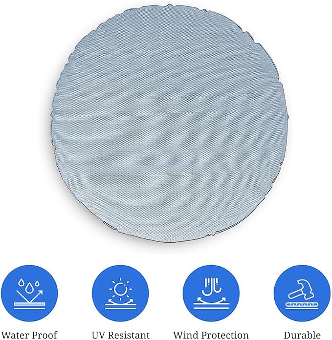 Covers & all Round Pillow Cover, Weather & UV Resistant Water Repellant Protector for Pillows Home Office Living Room Decor Chair Sofa Couch, with Zippers (40" Diameter x 5" H, Sky Blue)