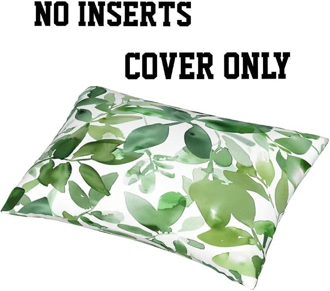 16x32 Pillow Covers Pack of 2, Green Pillows Fall Decorative Pillows, Plant Throw Pillows Lumbar Cushion Covers, Rectangle Throw Pillow Covers for Sofa Farmhouse Room Decor, Gifts, 40x80 cm -hs111