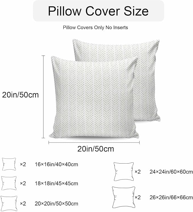 Vandarllin Outdoor Throw Pillows Covers 24x24 inch Set of 2 Waterproof Sage Green Stripes Decorative Zippered Cushion Covers for Patio Furniture, Modern Art Lines Lumbar Pillowcases
