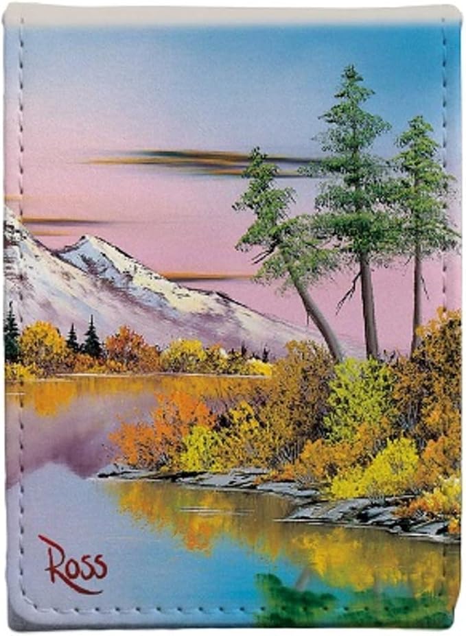 Ultra Pro - Bob Ross Mighty Mountain Lake Alcove Flip, TCG Art Storage Box, Premium Deck Protector, Luxury Magnetic Deck Organizer, Bob Ross Trading Card Case Dual-Notch Easy Access Design