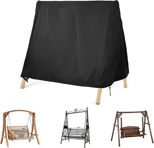 Kasla Outdoor Swing Cover, Waterproof and Heavy-duty, Cover for Patio A Frame Swing Set & Porch Glider Hammock & Porch Swing Stand - 78"Lx55"Wx72"H