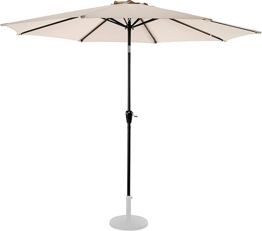 NUU GARDEN 10 ft Outdoor Aluminum Patio Umbrella, Outdoor Table Umbrella with 8 Sturdy Ribs Patio Umbrella with Push Button Tilt and Crank