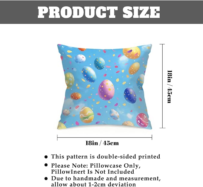 18x18 Inch Outdoor Pillow Covers Set of 2 Waterproof Throw Pillow Covers Decorative Couch Cushion Covers Magic Easter Eggs Square Pillowcases Protectors for Patio Garden Sofa