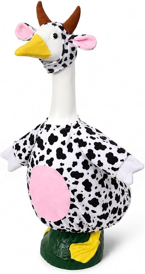 Porch Goose Outfits - 23" /17" Porch Goose Clothes for Lawn Yard (White-C)