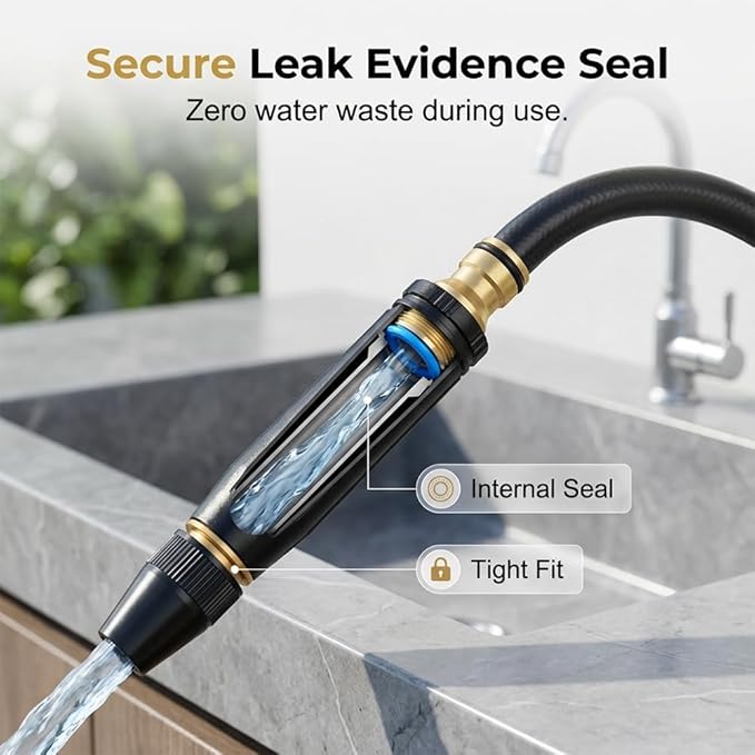 High Pressure Power Washer Nozzle with Connector Set, Garden Hose Pressure Washer, Sturdy Cleaning Accessory for Car Washing and Outdoor Cleaning (3 Set)