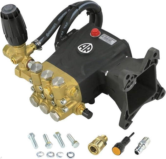 OEM Annovi Reverberi 4000 PSI Horizontal Brass Head Pressure Washer Water Pump, RRV4G40D-VRT3, 4 GPM, 1" Shaft with Quick Connect & Hardware