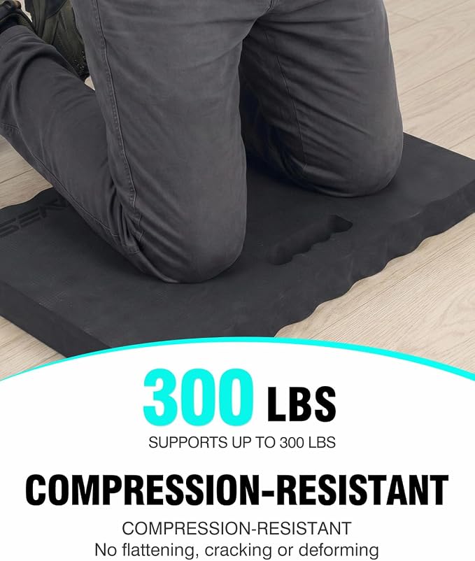 1.5" Extra Thick Kneeling Pad, Foam Knee Pad Cushion, 17.5"x11" | for Gardening, Work, Repairing, Garage, Carry Handle, Durable Supportive, Waterproof, Oil Dirt Resistant, Non-slip