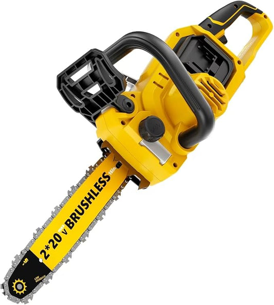 40V(20V*2) 16" Brushless Chainsaw Cordless, Electric Chainsaw Fully Compatible with DeWalt 20V MAX, Auto-Oiling, Tool-Free Tensioning, Safety Chain Brake, Batteries and Charger Not Included