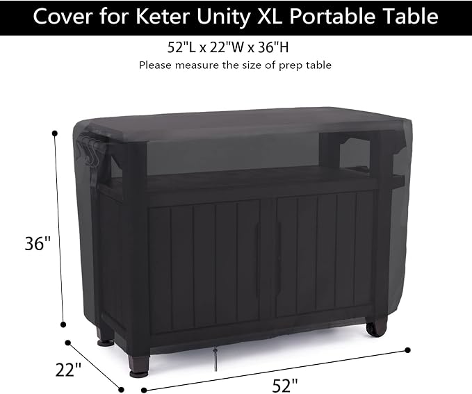 Outdoor Furniture Cover for Keter Unity XL Portable Table and XXL 230 Gallon Deck Box,Waterproof