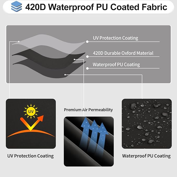 OutdoorLines Waterproof Outdoor Patio Sectional Cover - UV Resistant & Windproof V-Shaped Patio Furniture Covers for Deck, Lawn and Backyard, 420D Heavy Duty Couch Cover 100" L (on Each Side) Black