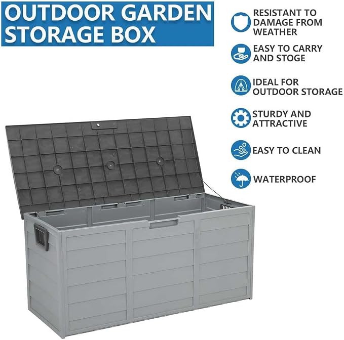 75 Gallon Outdoor Storage Box Rattan Garden Cushion Organizer Patio Deck Cabinet