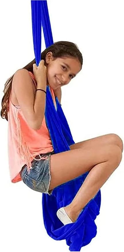 Kids Therapy Swing Adjustable Aerial Yoga Cuddle Hammock Indoor Outdoor Snuggle Swing with Special Needs Ideal for Children Calming & Relaxing Sensory Integration