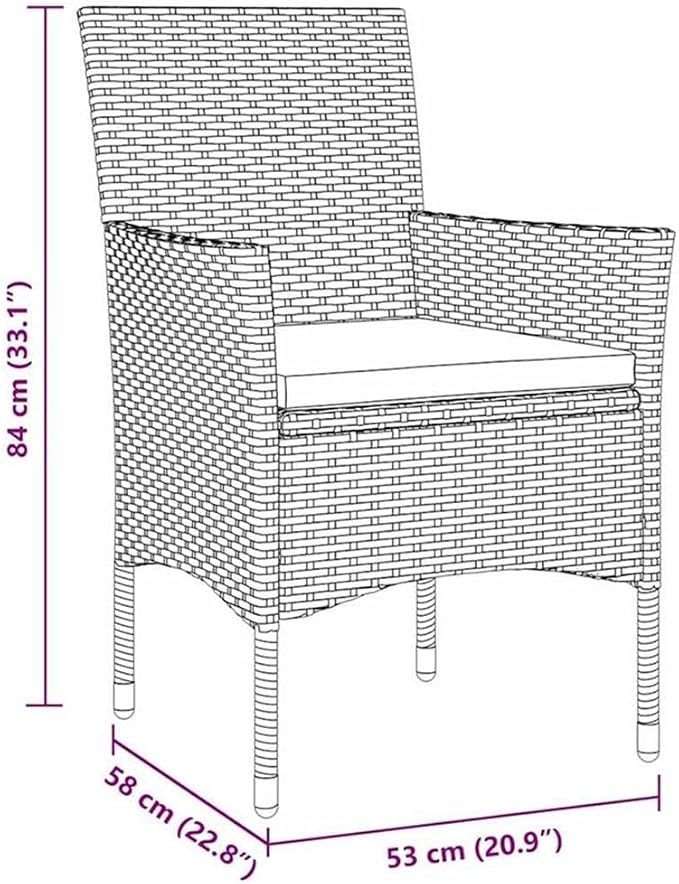 Afuera Living 5 Piece Patio Dining Set, Poly Rattan Frame, Beige Cushions, Tempered Glass Tabletop, Weather-Resistant, Modern Style Outdoor Furniture for Backyard, Garden, or Deck Use