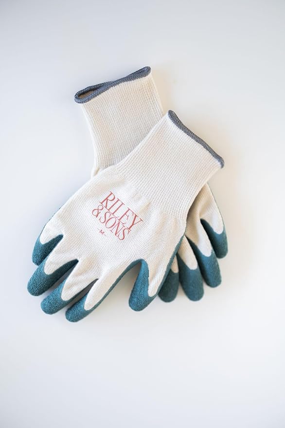 RILEY & SONS Eco-Friendly Garden Gloves - Biodegradable, GOTS Certified Organic Cotton, FSC Certified Rubber, Unisex Sizing