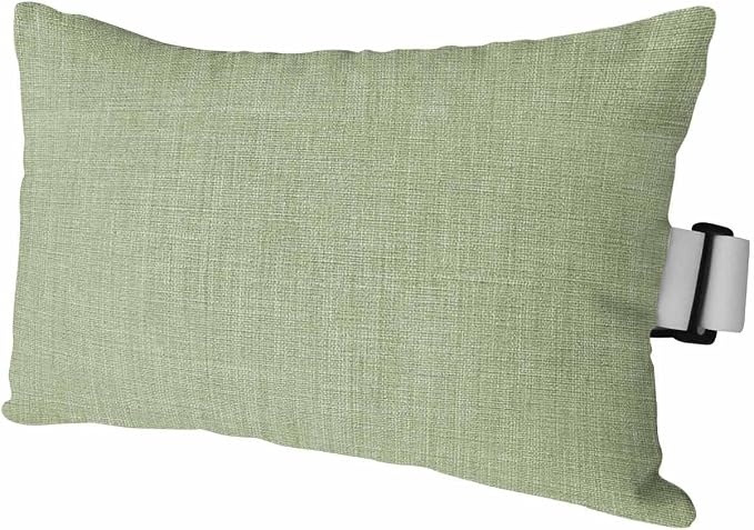 Outdoor Pillow for Chaise Lounge Chair Sage Green Rustic Vintage Burlap Texture Outdoor Pillows Waterproof with Adjustable Strap Headrest Lumbar Pillows for Garden Patio Furniture 1 Pack 12" x 20"