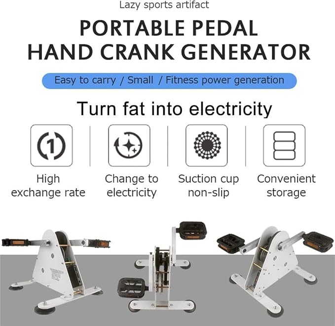Portable Bicycle Power Generator With Usb Interface/dc1-35v Output, Foot Pedal Power Generator For Charging Phones, Laptops And Satellite Phones In Outdoor And Emergency Use 100W