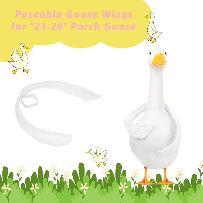 2 Pcs Poseable Goose Wings for Porch Lawn Goose Outfit Accessories Clothing Porch Clothes for Patio Yard Lawn Decor