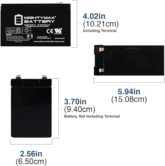 Mighty Max Battery 12V 9Ah SLA Replaces Black Decker CST1000 Cordless Trimmer - 10 Pack