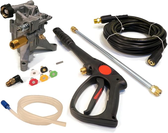 The ROP Shop 2800 PSI Vertical Aluminum Head Power Pressure Washer Water Pump, HIM-308653052 FH, 2.3 GPM, 7/8" Shaft with Complete Spray Kit