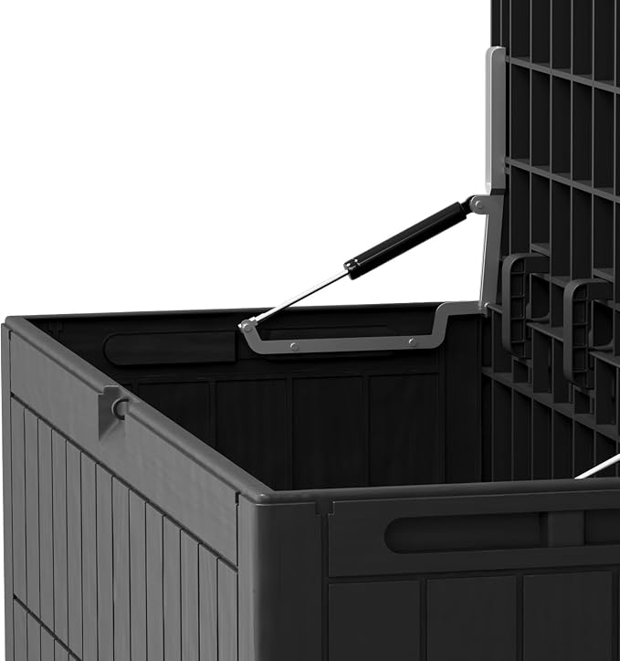 100 Gallon Outdoor Storage Box, Water proof Resins Deck Box with Lockable Lid, U V Resistants for Patio Furniture Garden Tools Pool Supplies 122x61x54cm / 48x24x21.26in (100 Gallon)