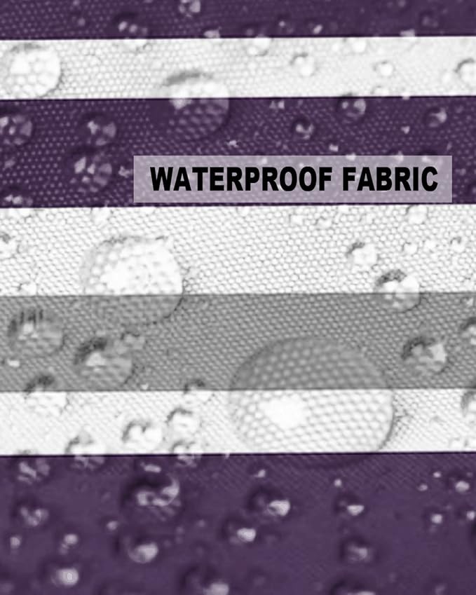Outdoor Waterproof Throw Pillow Covers Set of 2 Grey Purple Stripes Decorative Outdoor Pillows Cushion Case 16x16 Inch Classic Striped Patio Pillows for Couch Sofa Bed Garden Office Home Decor