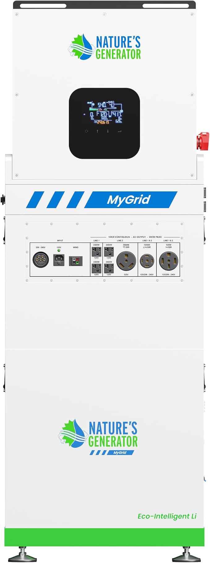 Nature’s Generator Mygrid Lithium 10K Solar Generator with 50A Automatic Transfer Switch