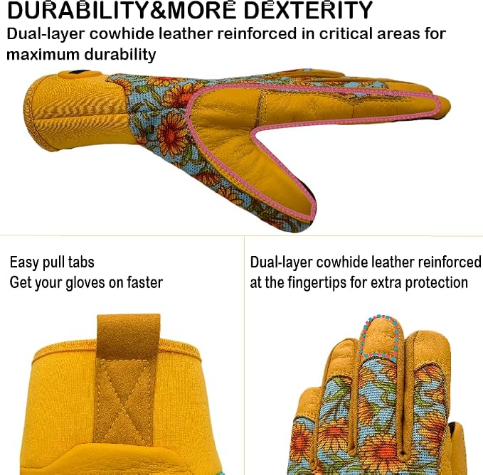 Cute Pattern Gardening Gloves,Thornproof Garden Glove,Gardener Gift | Gardening Gifts for Women,Touchscreen,Tender Thornproof,Cute Pattern,Protection Palm,Machine Washable,Adjustable Cuff