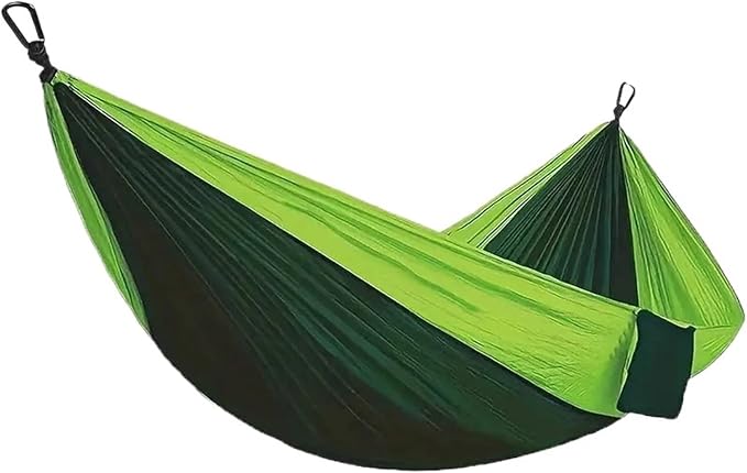 Hammocks, Double Portable Hammock for Camping Lightweight Nylon Parachute for Backpacking Travel Beach Backyard Patio Hiking Amaca,for Outside(Green)