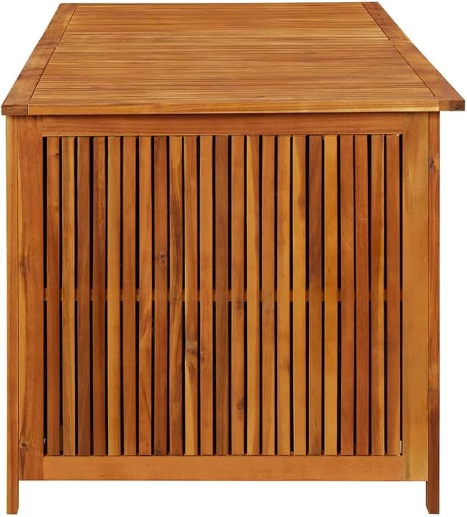 Wooden Patio Outdoor Storage Box, Deck Box Storage Chest, Garden Tools Container, 68.9"x31.5"x29.5" Solid Acacia Wood,-282