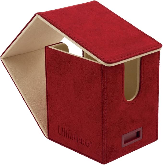 Ultra Pro - Vivid Alcove Flip Deck Box (Red) - Protect and Store up to 100 Double Sleeves Standard Size Cards, Perfect for Sports Cards, Gaming Cards & Collectible Trading Cards