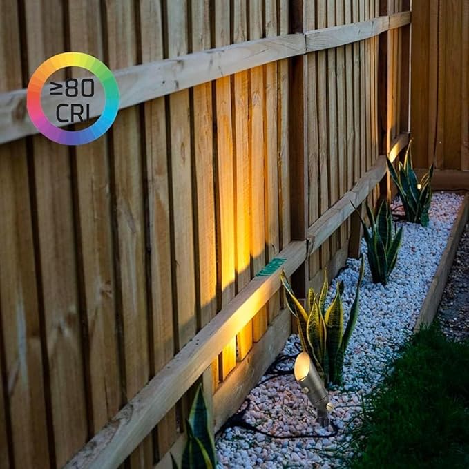 Brass Landscape Light, 12V Low Voltage Mini Spotlight, Replaceable 3W MR11 LED Bulb Warm White, Solid Brass Spot Light, Weatherproof Accent Light for Outdoor Garden Yard Lighting 1-Pack