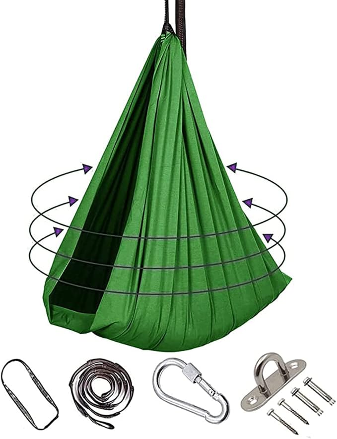 Indoor Swing, Therapy Swing Snuggle Cuddle Hammock With Special Needs For Kids And Adults Sensory Disorders, ADHD, Autism, Anxiety, Sensory Integration ( Color : Gray , Size : 100*280CM/39*110in )