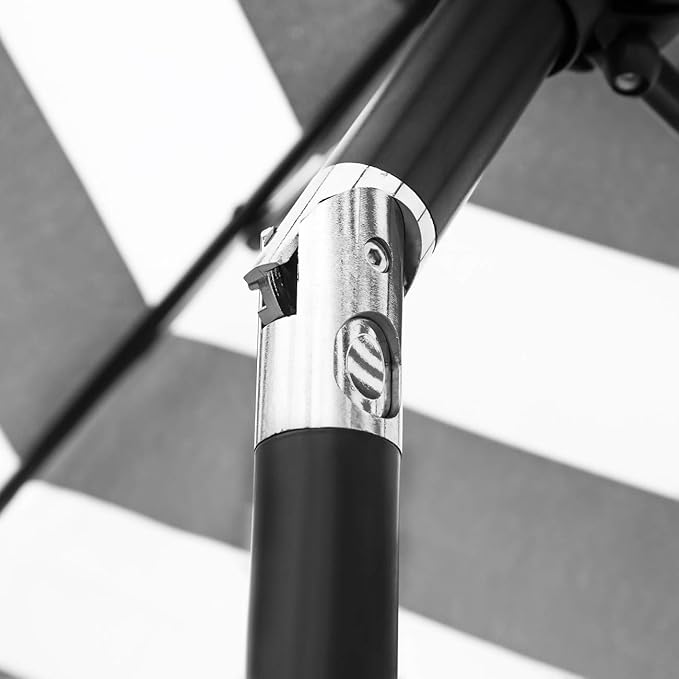 Sunnyglade 9' Patio Umbrella Outdoor Table Umbrella with 8 Sturdy Ribs (Black and White)