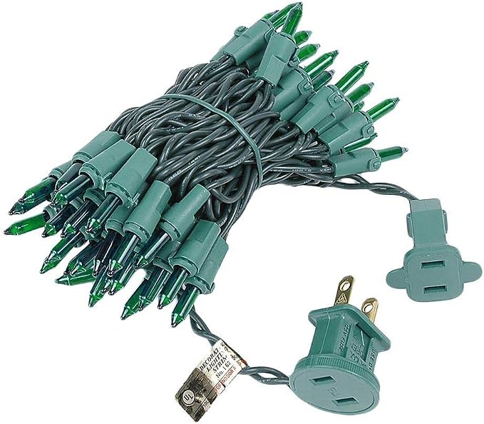 Novelty Lights 11 Feet 50 Bulbs Green Traditional Incandescent Mini Lights