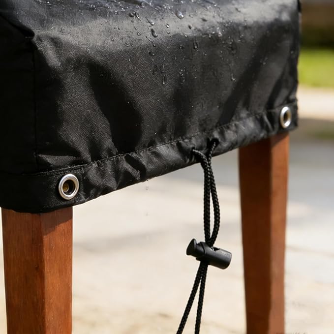 RosieLily Patio Chair Covers High Back Outdoor Bar Stool Covers (1 Pack-Black, 28.35"W x 36.22"D x 47.24"H)