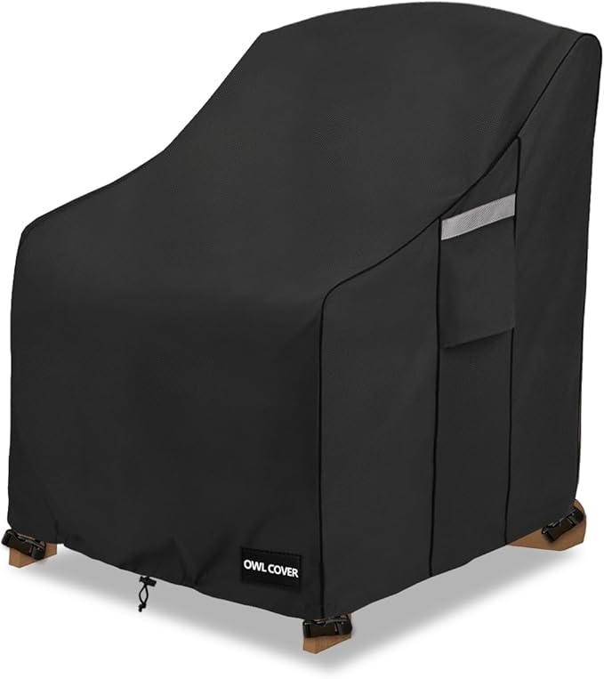 Outdoor Chair Covers 30" W x 34" D x 36" H,600D Heavy Duty Waterproof Patio Chair Cover,Outdoor Furniture Covers for Lawn/Garden Chiar,Black